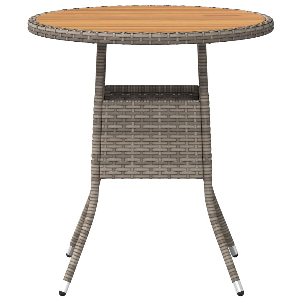 mesa de cena con almacenamiento Gris y Acacia 70 x 70 x 73 cm