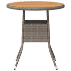 mesa de cena con almacenamiento Gris y Acacia 70 x 70 x 73 cm