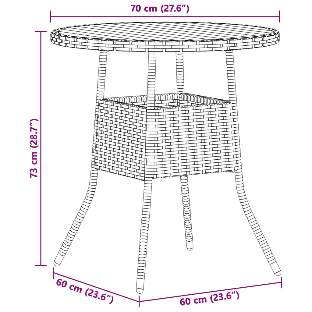 mesa de cena con almacenamiento Gris y Acacia 70 x 70 x 73 cm