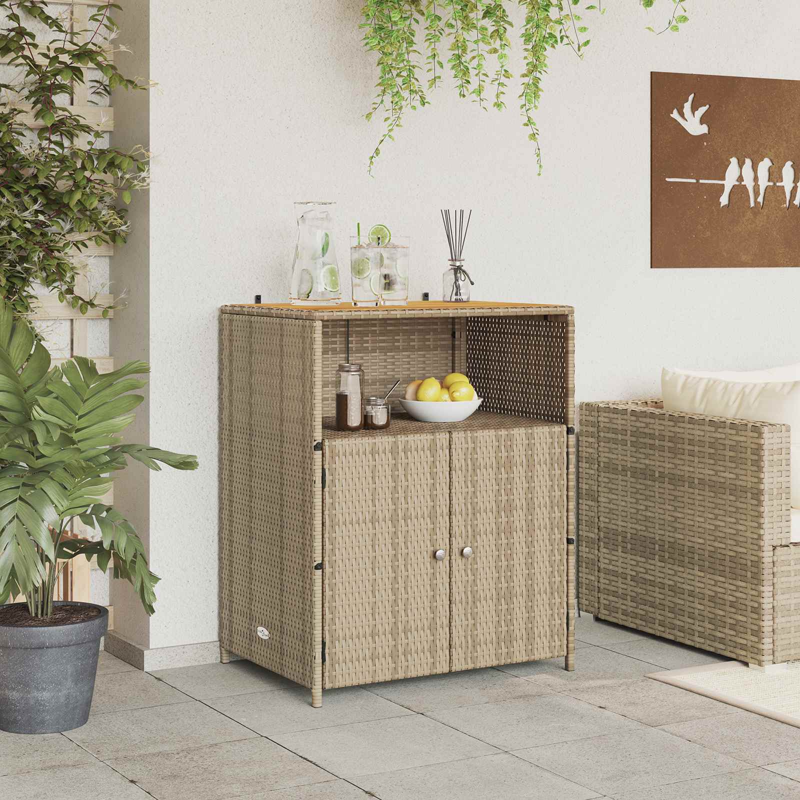 Armario Beige 70 x 50 x 87 cm Poliéster y Ratten Roly