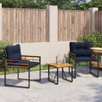 Juego de muebles de exterior con cojín 3 pcs Azul Marino