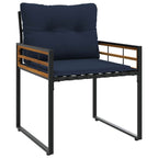 Juego de muebles de exterior con cojín 3 pcs Azul Marino
