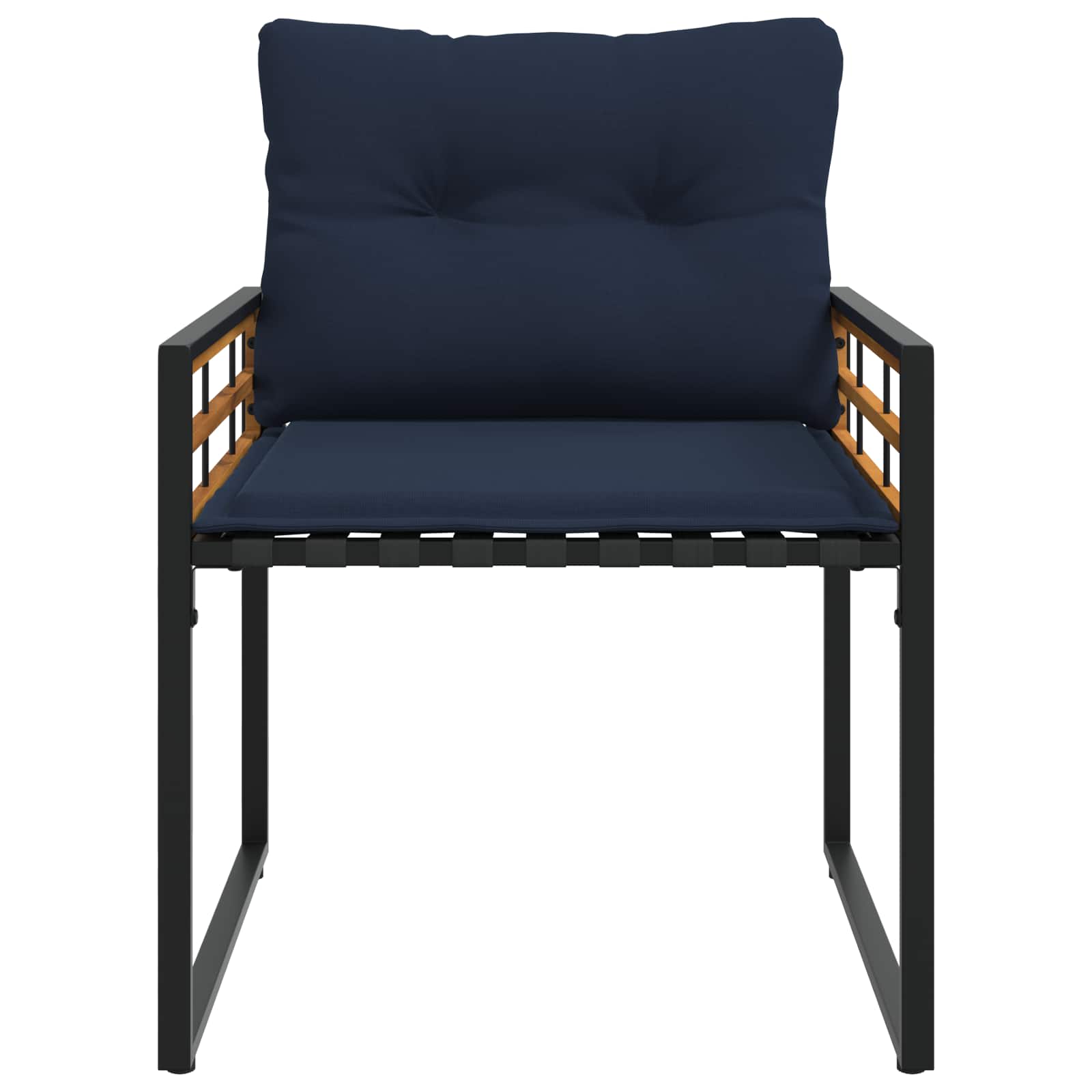 Juego de muebles de exterior con cojín 3 pcs Azul Marino