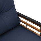 Banco de Capa de Madera con cojín Azul Marino 114 x 55 x 77 cm