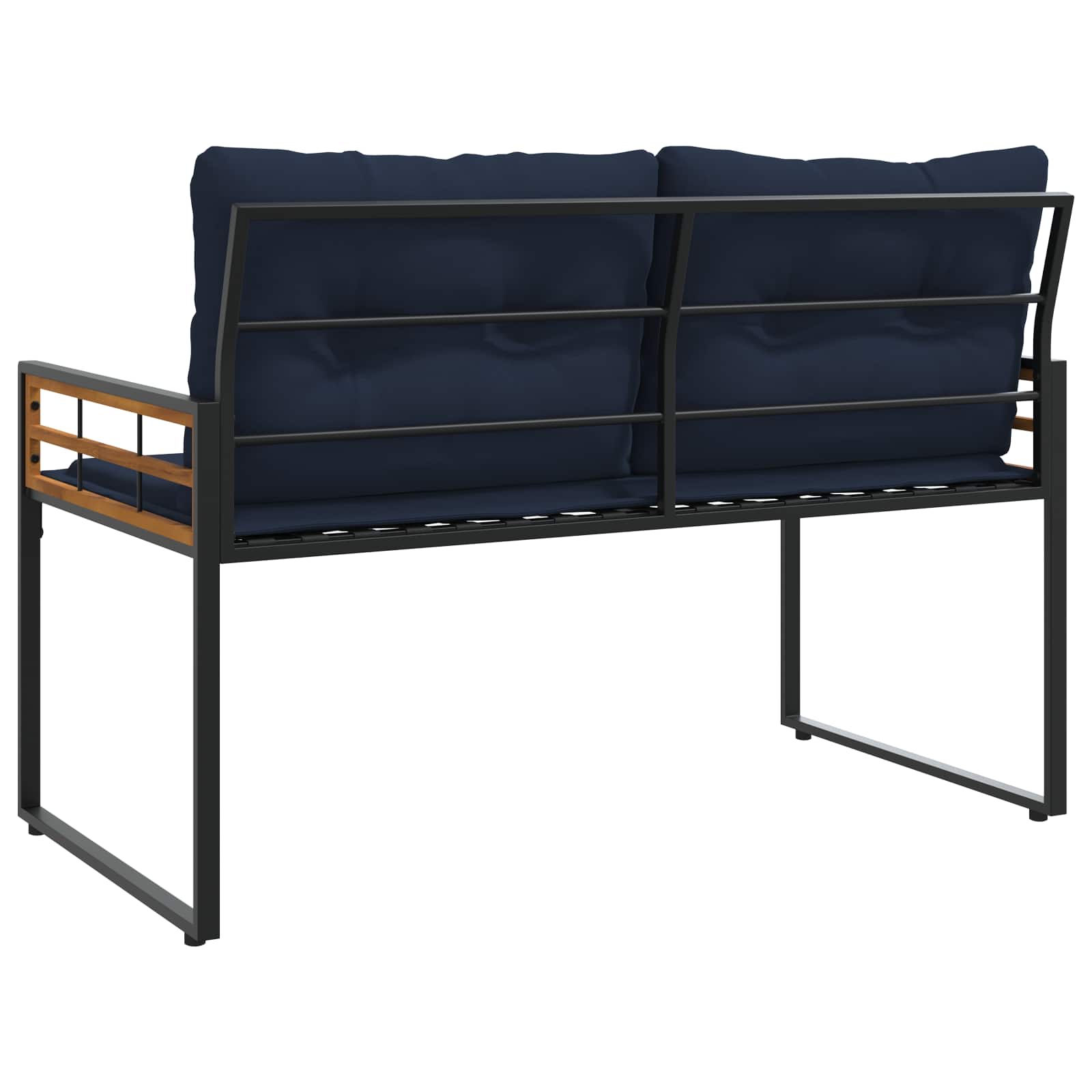 Banco de Capa de Madera con cojín Azul Marino 114 x 55 x 77 cm