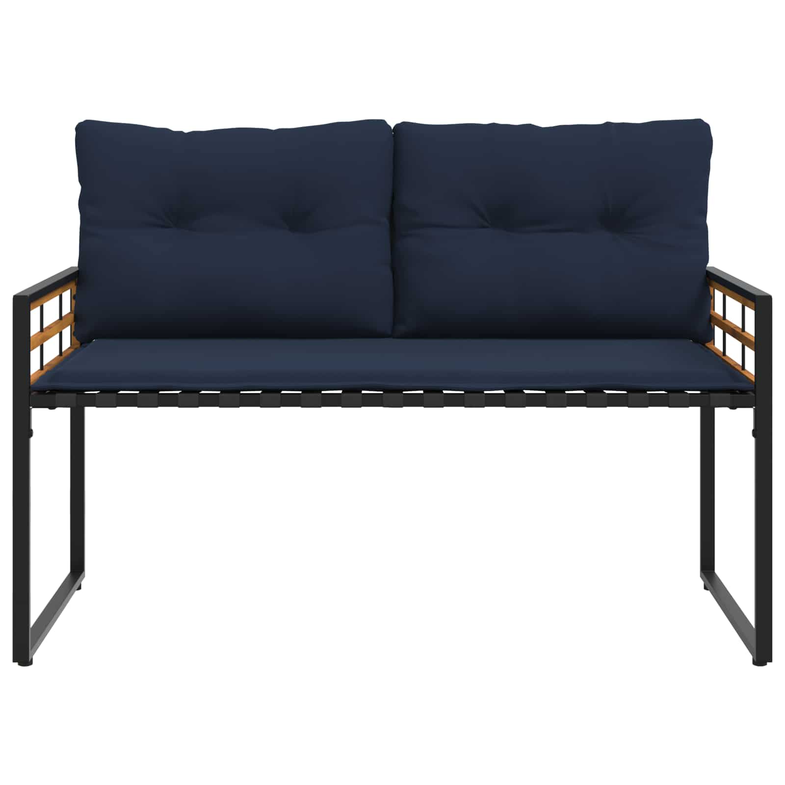 Banco de Capa de Madera con cojín Azul Marino 114 x 55 x 77 cm