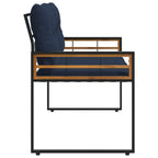 Banco de Capa de Madera con cojín Azul Marino 114 x 55 x 77 cm