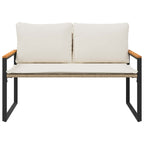Banco con cojín Beige y crema 115 x 65 x 72 cm Ratán