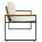 Banco con cojín Beige y crema 115 x 65 x 72 cm Ratán
