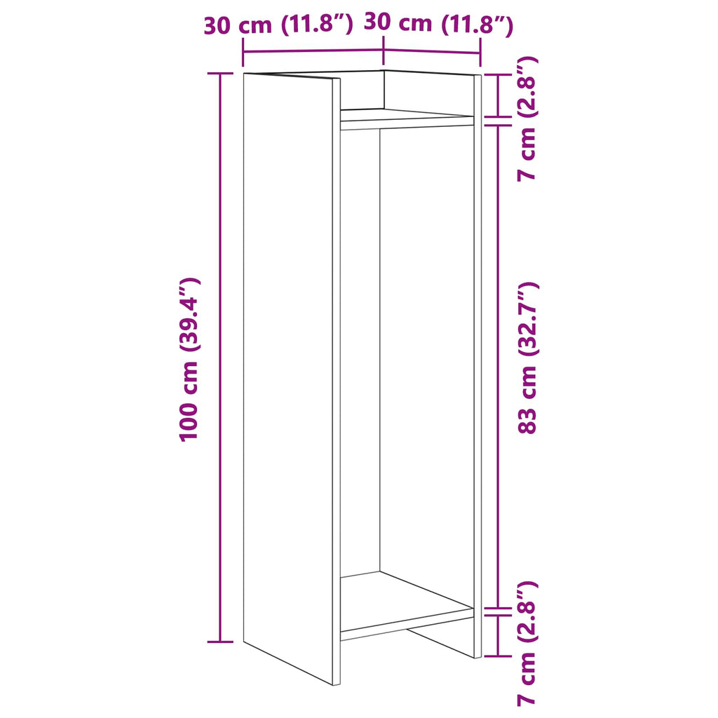 Soporte de plantas 2 pcs 30 x 30 x 100 cm Madera de ingeniería