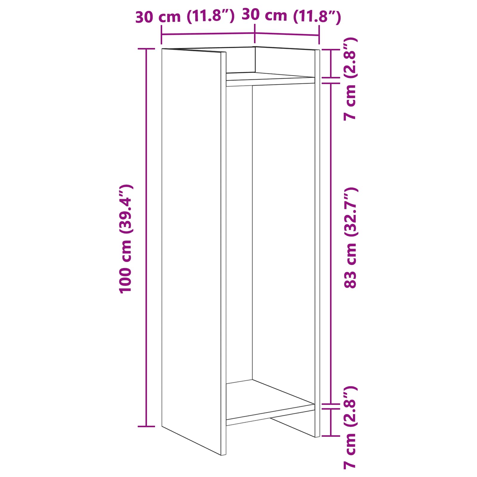 Soporte de plantas 2 pcs 30 x 30 x 100 cm Madera de ingeniería