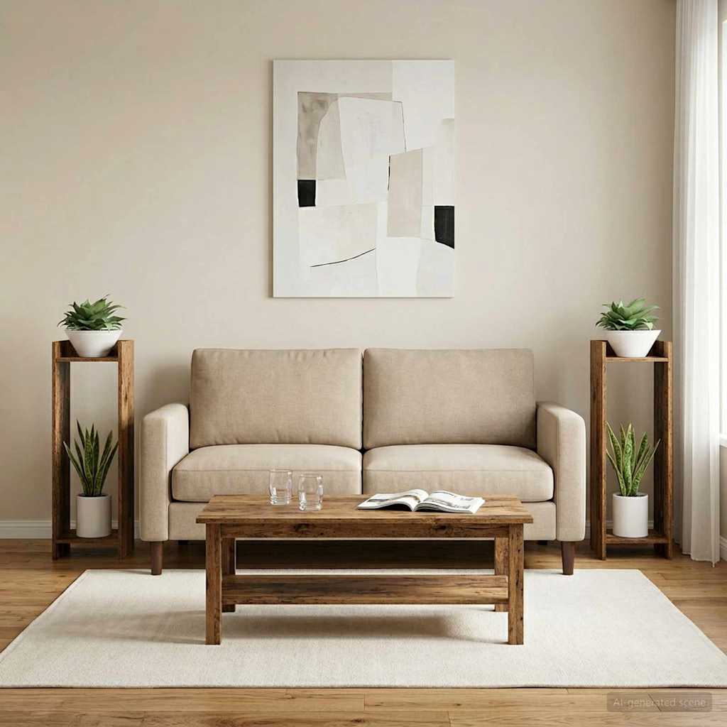Soporte de plantas 2 pcs 30 x 30 x 100 cm Madera de ingeniería