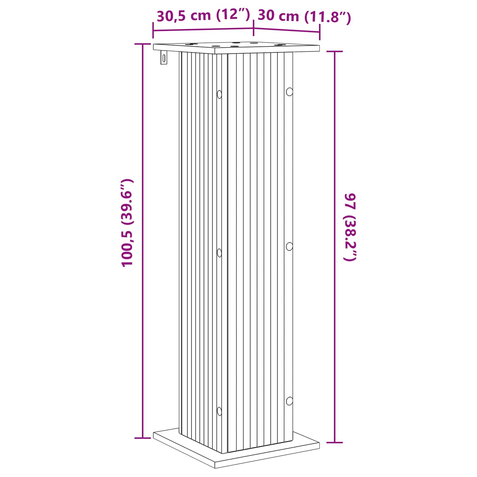Soporte de plantas 2 pcs 30,5 x 30 x 100,5 cm