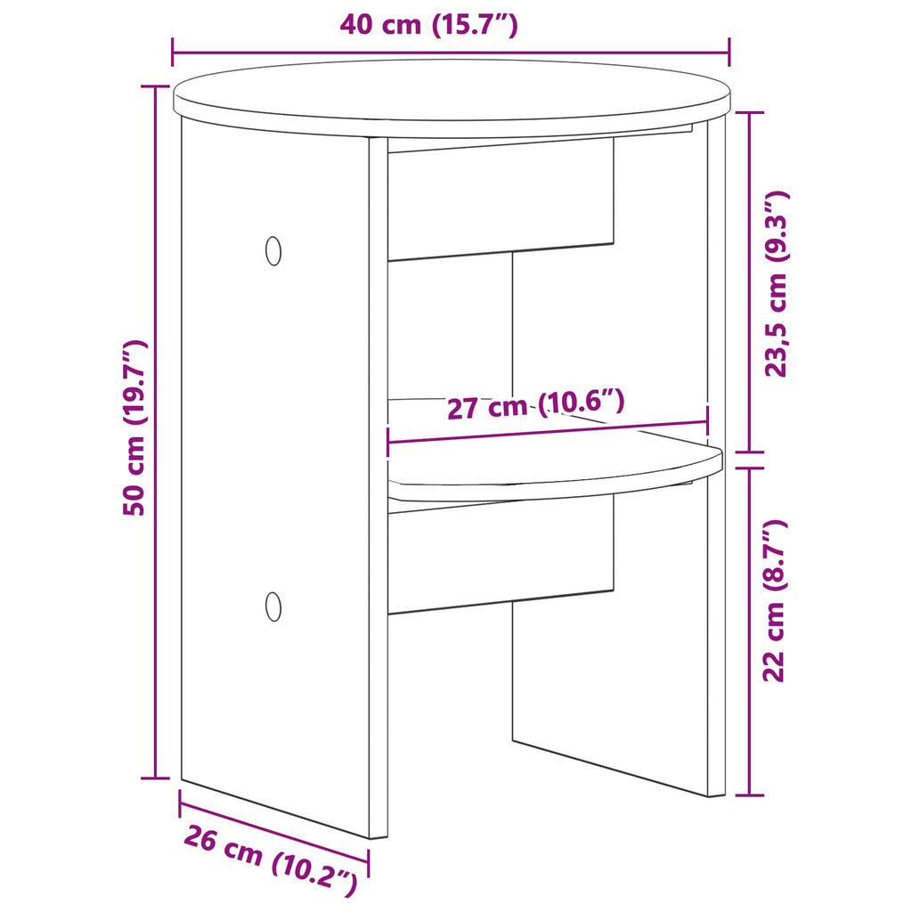 Armario auxiliar Gris Sonoma Ø40 x 50 cm Madera de ingeniería