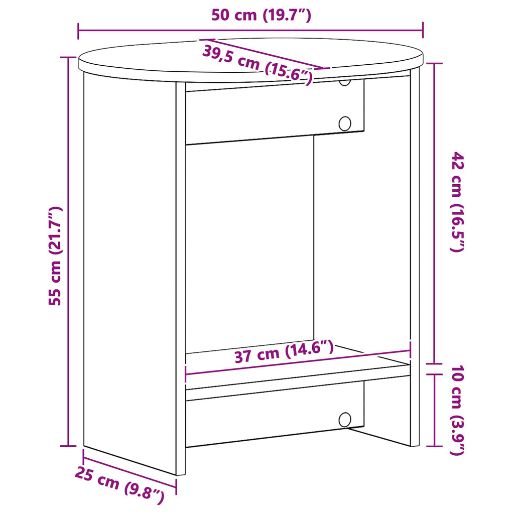 Mesa lateral Blanco 50 x 39,5 x 55 cm Madera de ingeniería