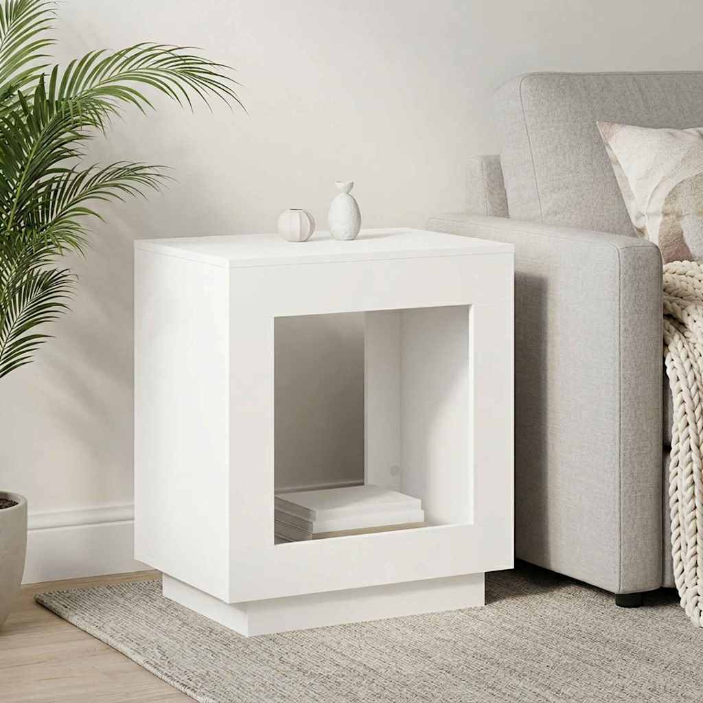Mesa lateral Blanco 60 x 40 x 65 cm Madera de ingeniería