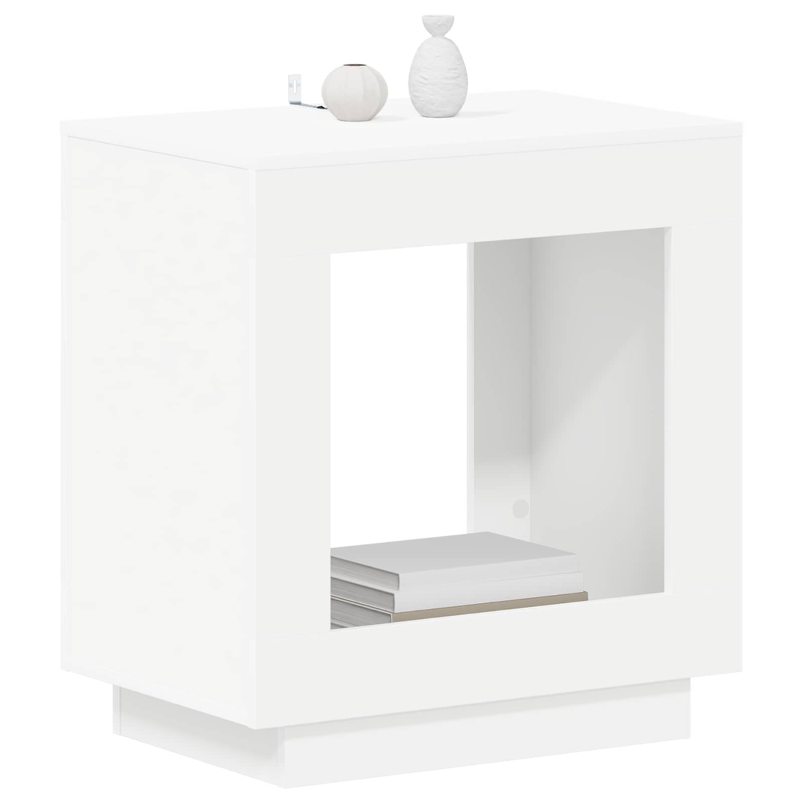 Mesa lateral Blanco 60 x 40 x 65 cm Madera de ingeniería