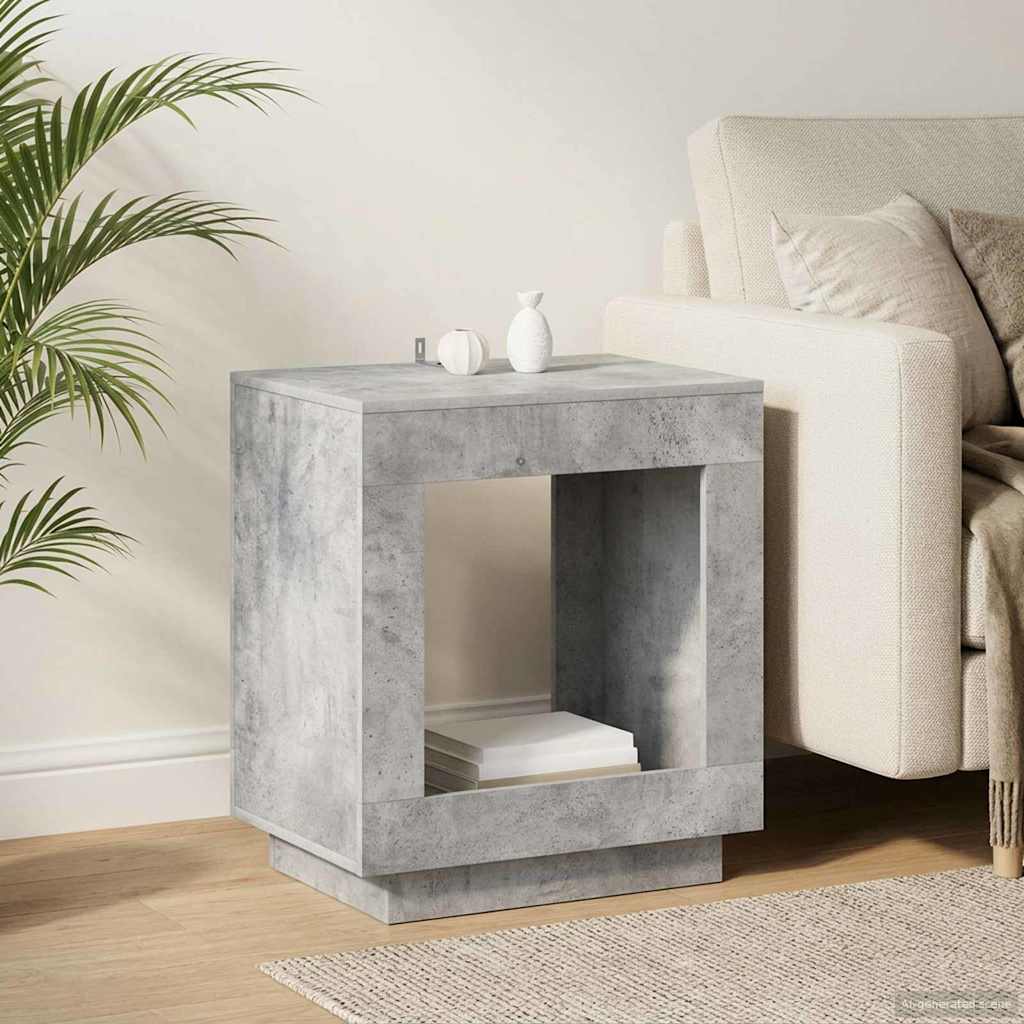 Mesa lateral Gris Hormigón 60 x 40 x 65 cm Madera de ingeniería