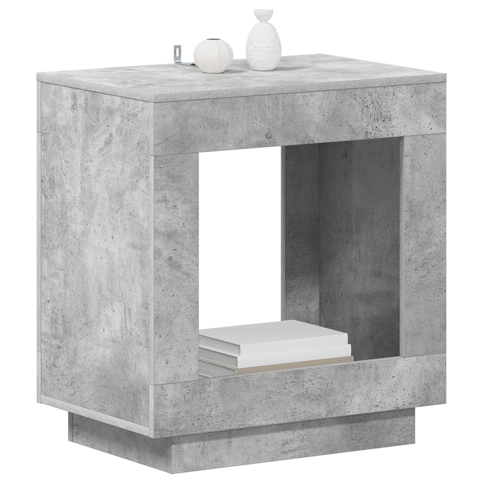 Mesa lateral Gris Hormigón 60 x 40 x 65 cm Madera de ingeniería