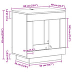 Mesa lateral Roble Ahumado 60 x 40 x 65 cm Madera de ingeniería