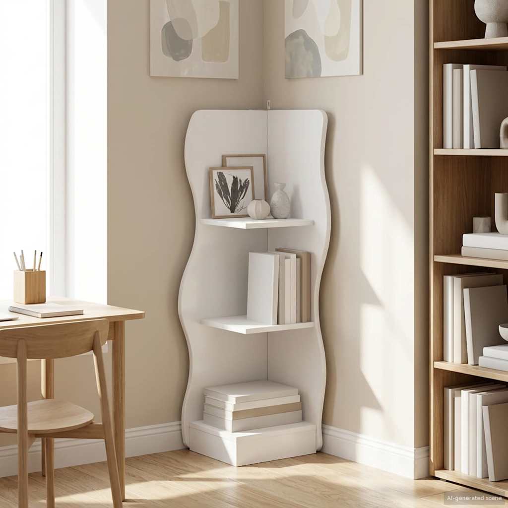 Estante de esquina Blanco 34 x 33 x 102 cm Madera de ingeniería