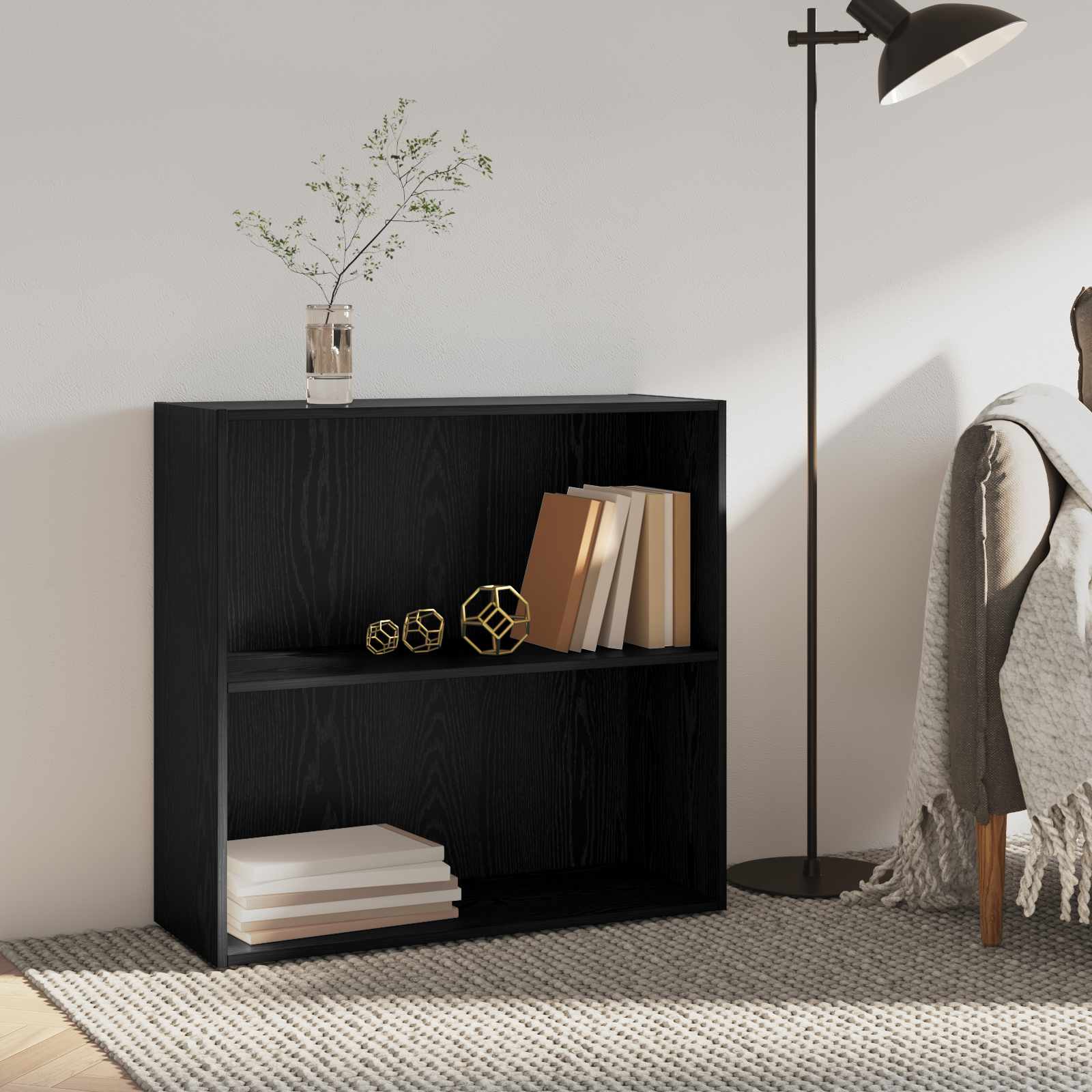Estante de libros Roble Negro 40 x 30 x 114 cm