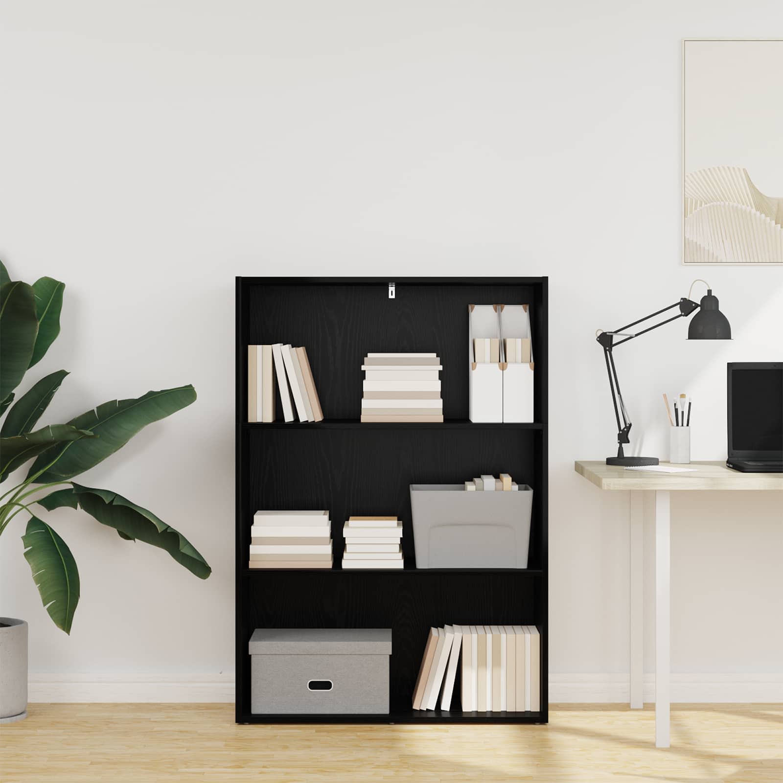 Estante de libros Roble Negro 40 x 30 x 114 cm