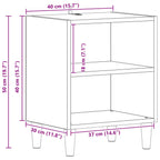 Mueble cama 2 pcs Roble Negro 40 x 30 x 50 cm