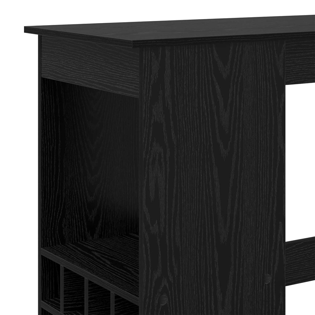 Mesa de Bar con estante Roble Negro 90 x 47.5 x 103.5 cm