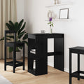 Mesa de Bar con estante Roble Negro 90 x 47.5 x 103.5 cm