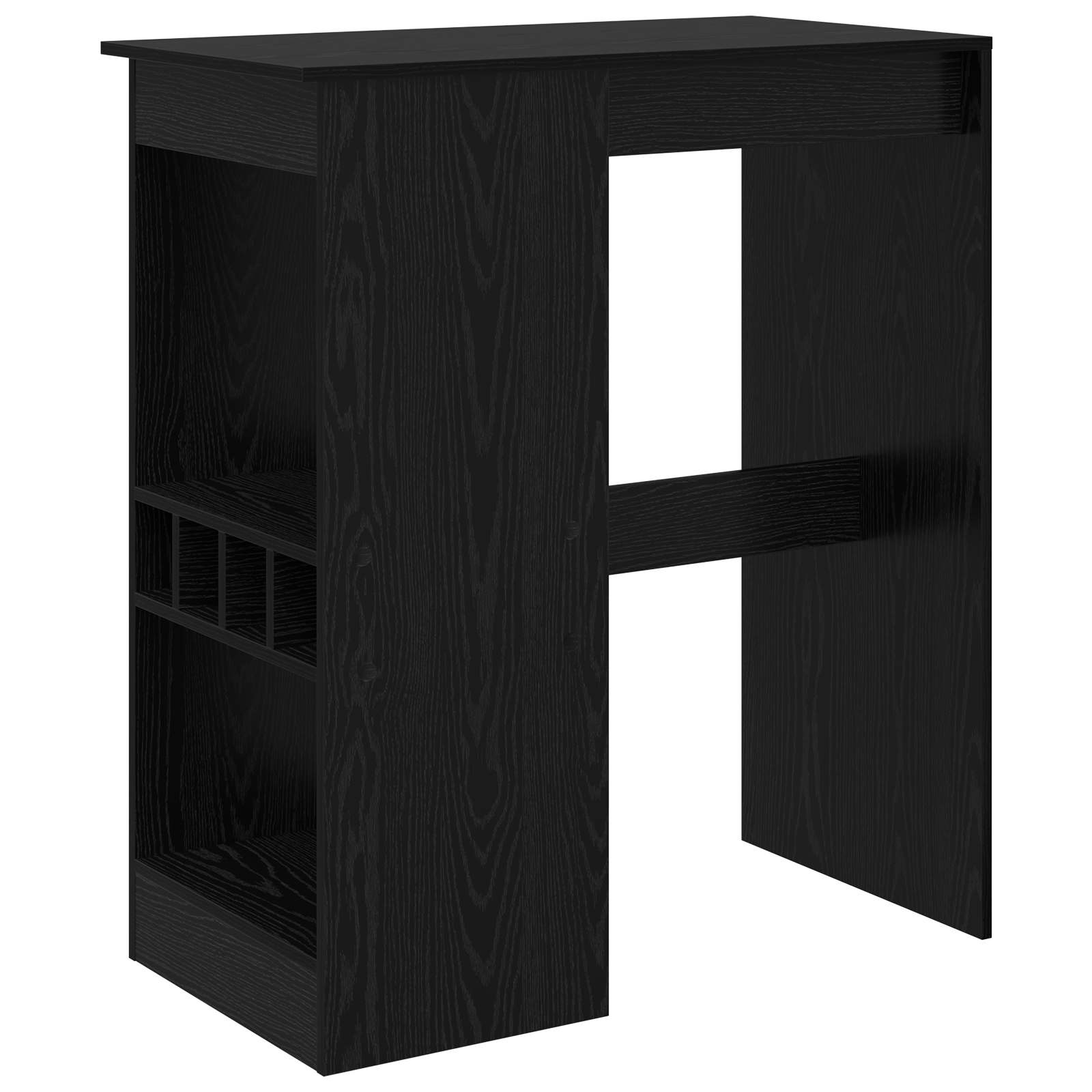 Mesa de Bar con estante Roble Negro 90 x 47.5 x 103.5 cm