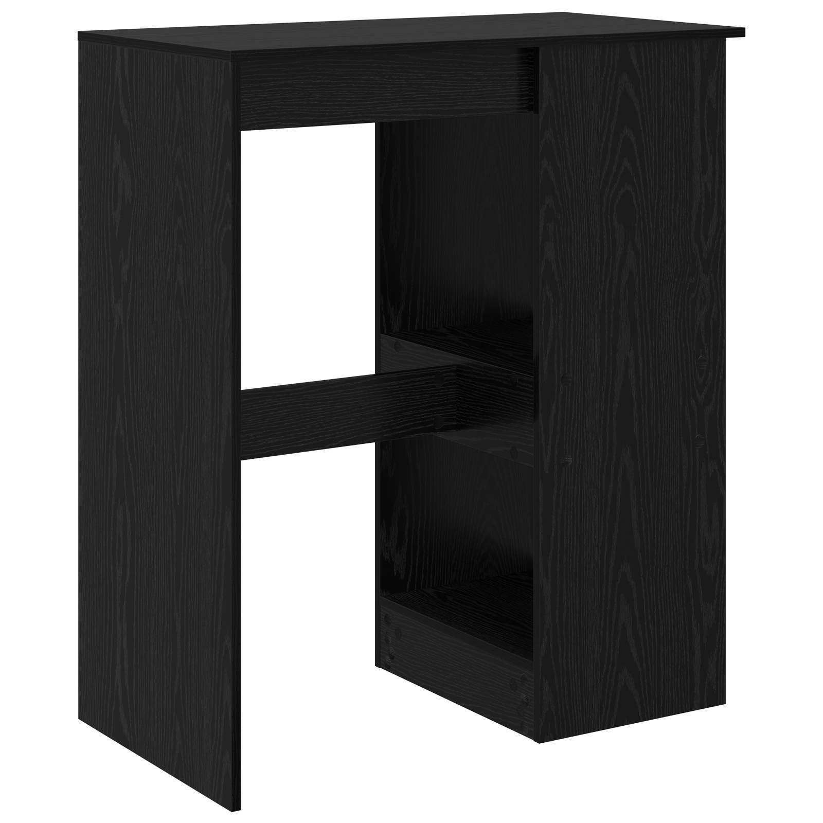 Mesa de Bar con estante Roble Negro 90 x 47.5 x 103.5 cm