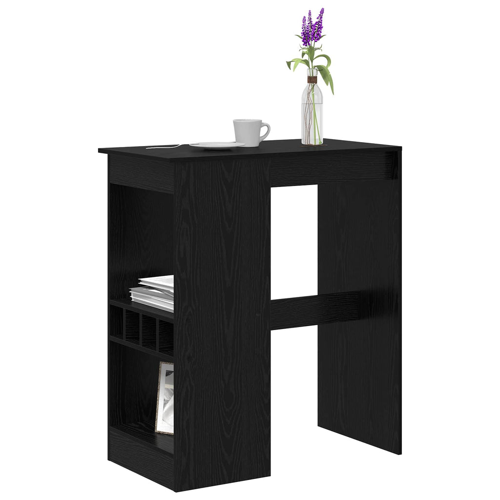 Mesa de Bar con estante Roble Negro 90 x 47.5 x 103.5 cm