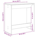 Mesa de Bar Roble Negro 102 x 50 x 103,5 cm