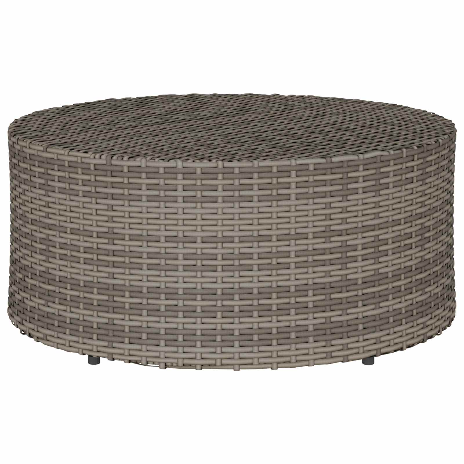 Mesa de Café para Exterior Gris Ø 68 x 30 cm ratán sintético