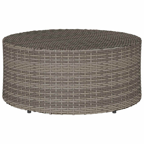 Mesa de Café para Exterior Gris Ø 68 x 30 cm ratán sintético