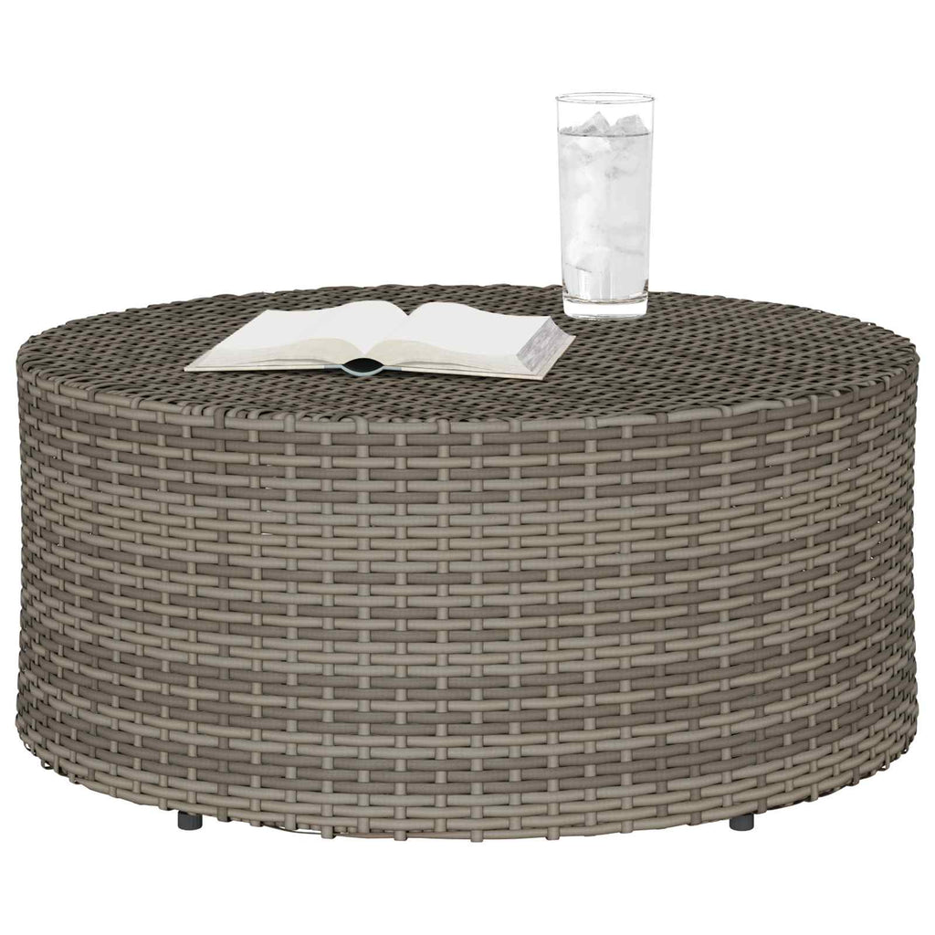Mesa de Café para Exterior Gris Ø 68 x 30 cm ratán sintético
