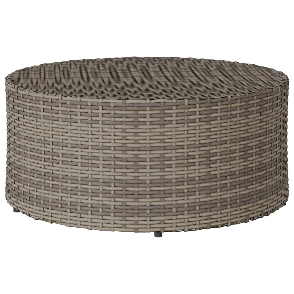 Mesa de Café para Exterior Gris Ø 68 x 30 cm ratán sintético