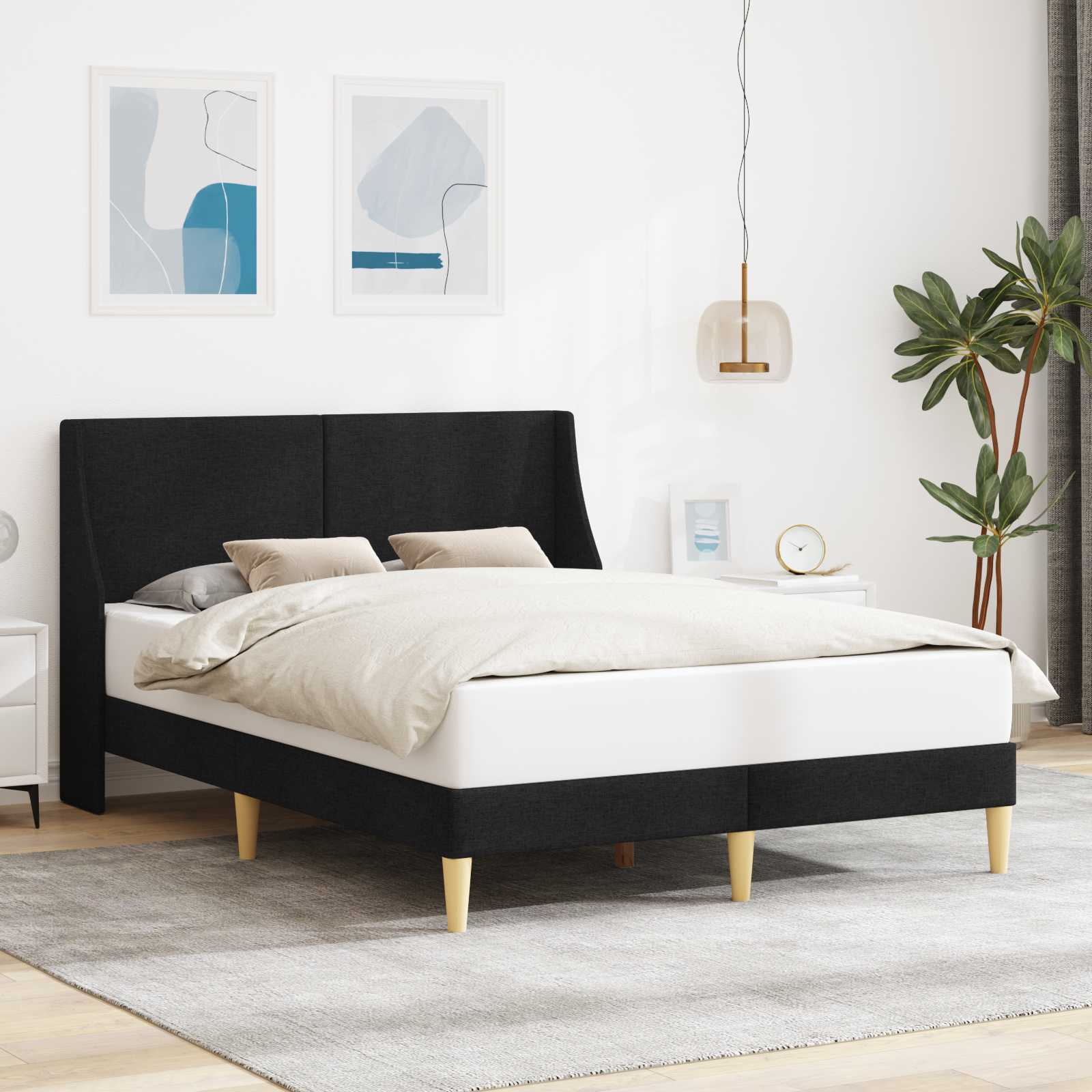 Estructura de cama con cabecera placa de conexión
