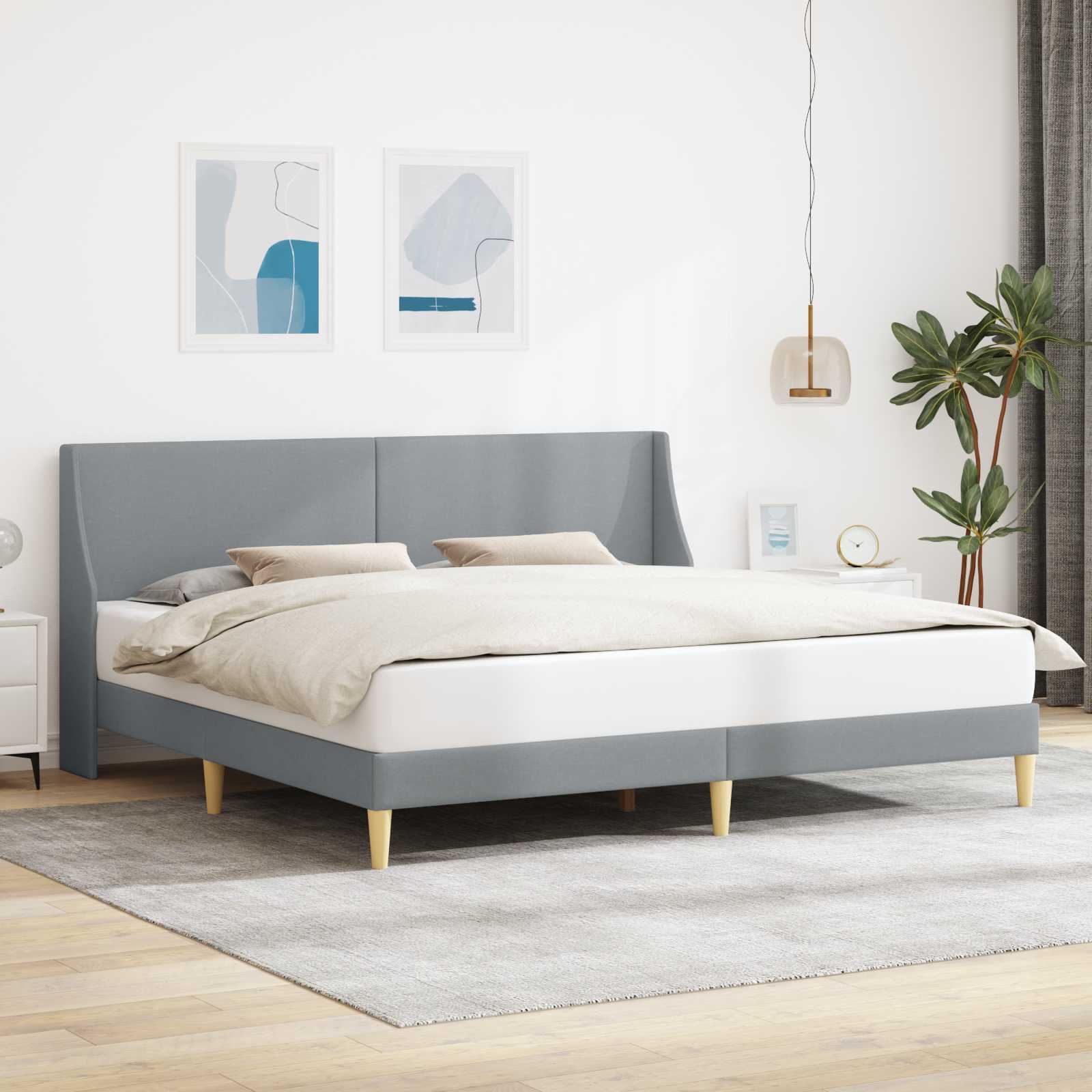 Estructura de cama con cabecera placa de conexión