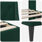 Estructura de cama Verde oscuro 100 x 200 cm Terciopelo