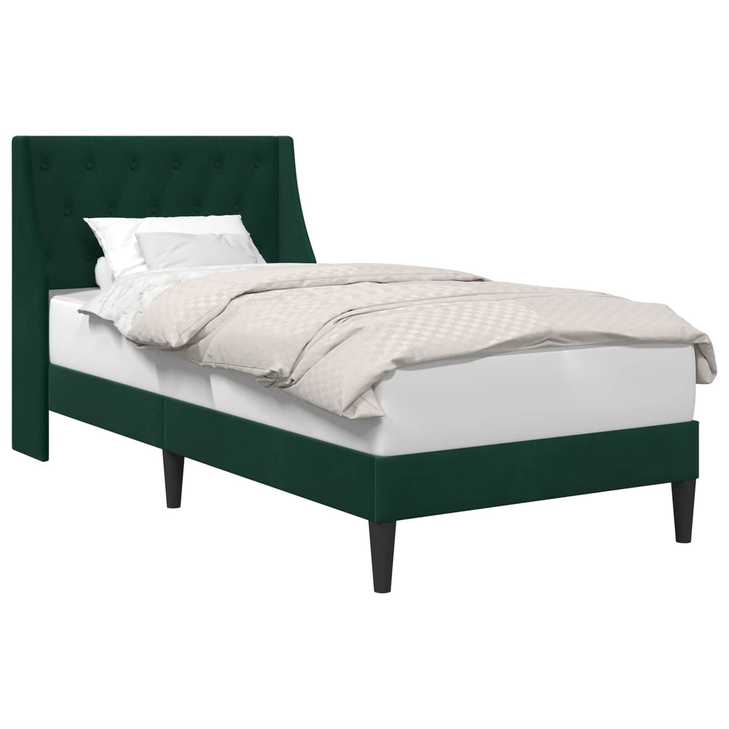 Estructura de cama Verde oscuro 100 x 200 cm Terciopelo