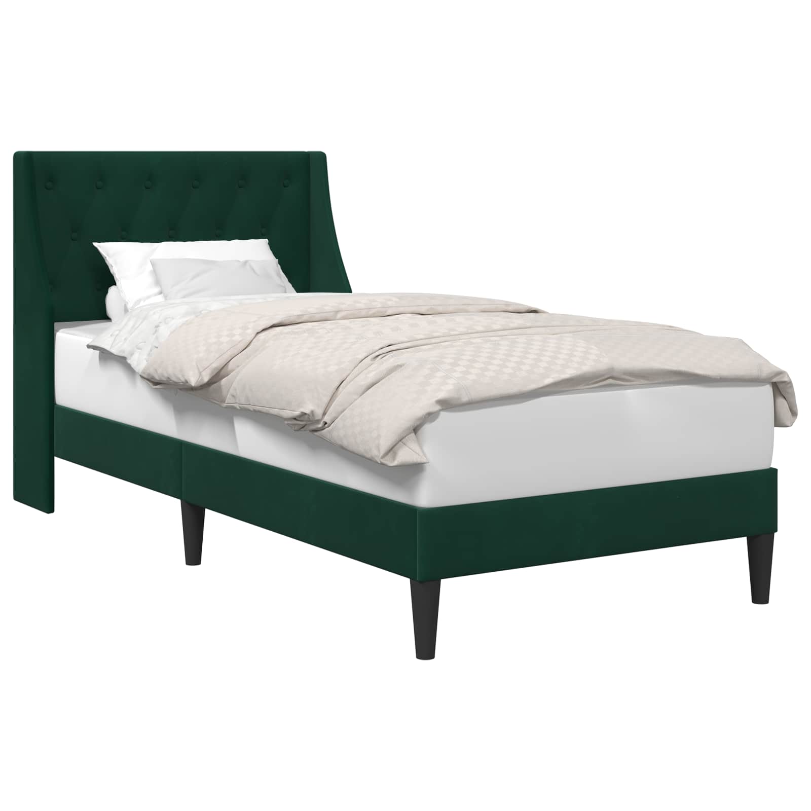 Estructura de cama Verde oscuro 100 x 200 cm Terciopelo