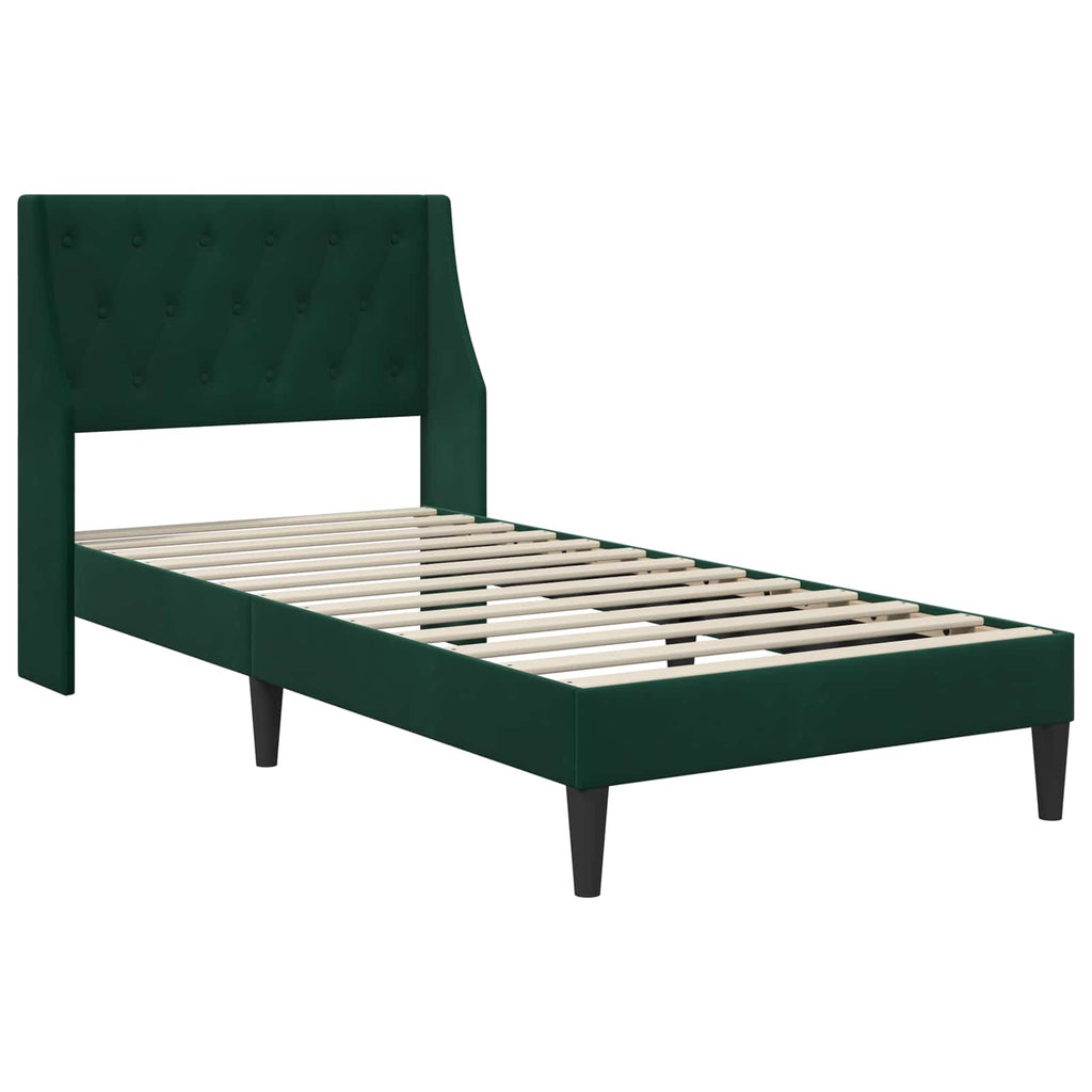 Estructura de cama Verde oscuro 100 x 200 cm Terciopelo