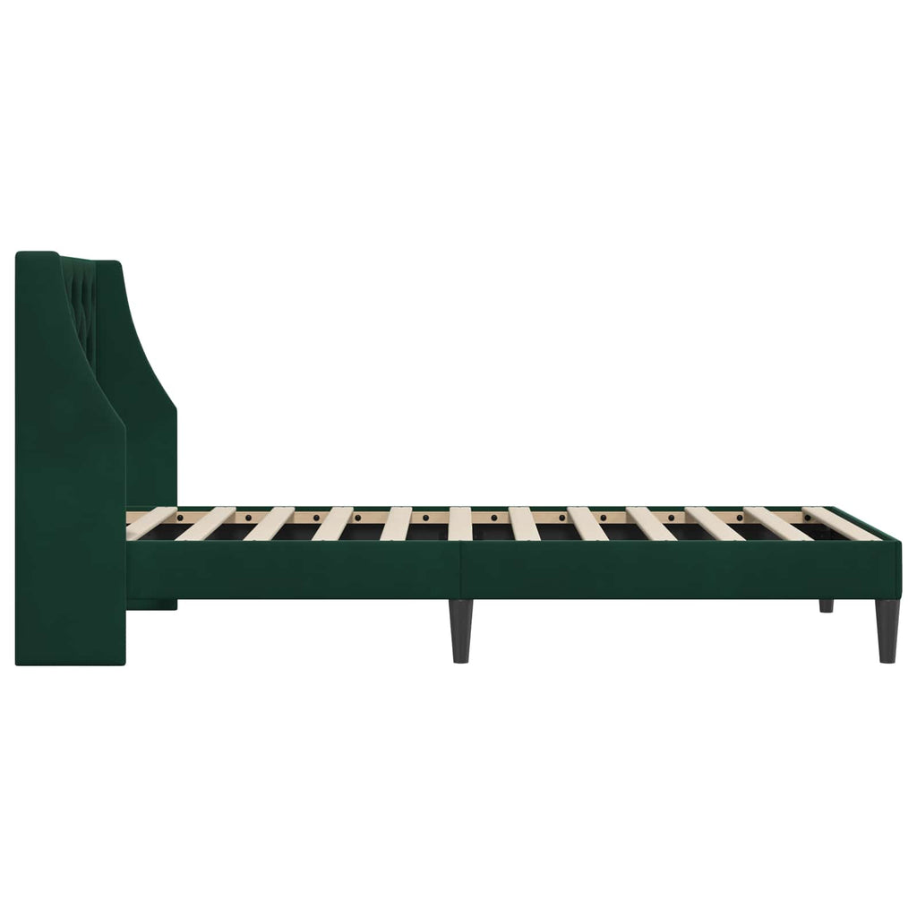 Estructura de cama Verde oscuro 100 x 200 cm Terciopelo