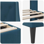 Estructura de cama con cabecera Azul 100 x 200 cm Terciopelo