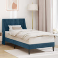 Estructura de cama con cabecera Azul 100 x 200 cm Terciopelo