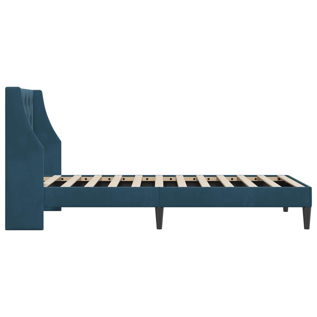 Estructura de cama con cabecera Azul 100 x 200 cm Terciopelo