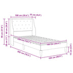 Estructura de cama con cabecera Azul 100 x 200 cm Terciopelo