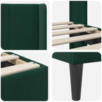 Estructura de cama Verde oscuro 100 x 200 cm Terciopelo